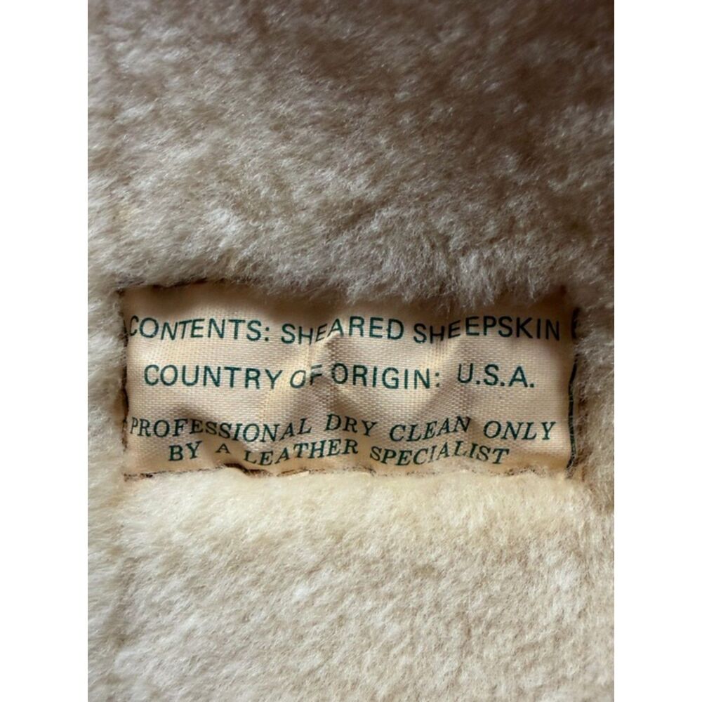 L.L.Bean Vintage Shearling Sheepskin Coat USA Made Men's XL - Picture 4 of 14
